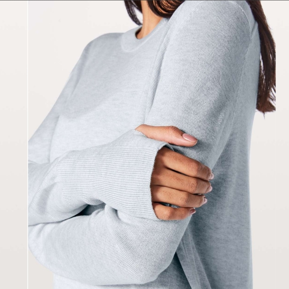 Lululemon Bring It Backbend Light Gray Blend Cashmere Sweater - Picture 7 of 14